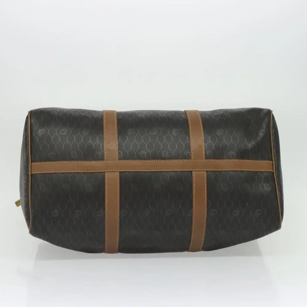 DIOR Honeycomb Canvas Boston Bag Pvc Black Gold